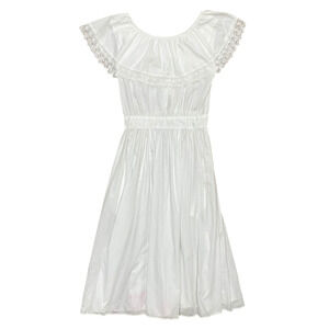 Gunne Sax Dress Sz 8 White Ivory Prairie Cottagecore Lace Milkmaid Coquette READ